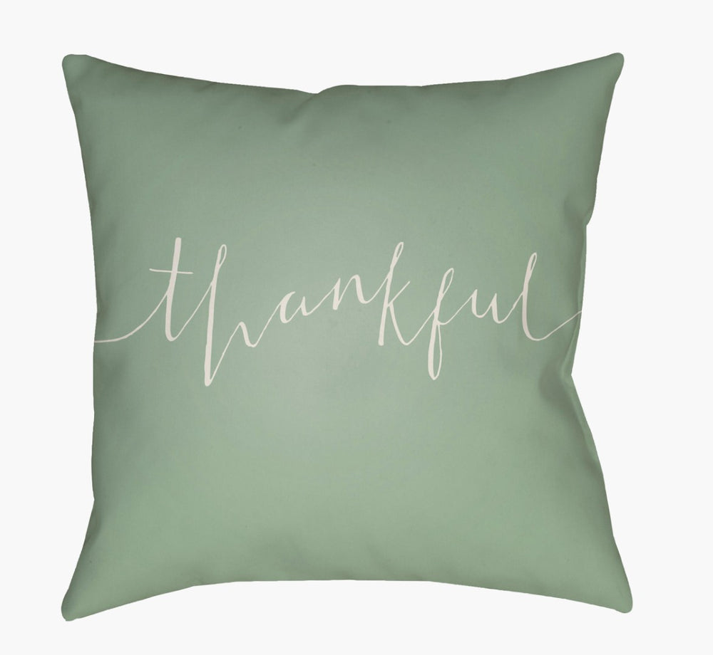 Livabliss Thankful Woven Polyester Accent Pillow for Sofa Chair or Bed Modern Casual Decor Sage Green, Ivo 18"L x 18"W THANK004-1818