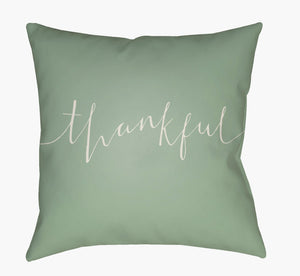 Livabliss Thankful Woven Polyester Accent Pillow for Sofa Chair or Bed Modern Casual Decor Sage Green, Ivo 18"L x 18"W THANK004-1818