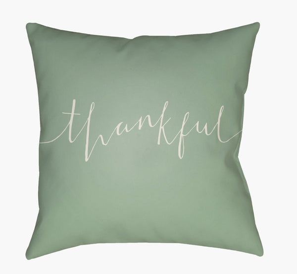 Livabliss Thankful Woven Polyester Accent Pillow for Sofa Chair or Bed Modern Casual Decor Sage Green, Ivo 18"L x 18"W THANK004-1818