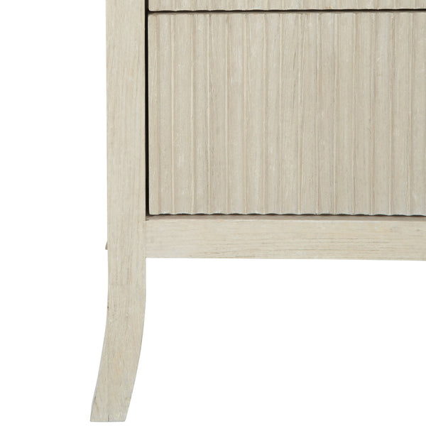Bernhardt Bernhardt East Hampton Nightstand With Cerused Linen Finish, Aged Silver Pulls & Versatile Storage 395229