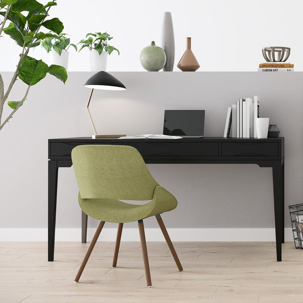 English Elm Harper Black Desk - Handcrafted Mid-Century Charm With Storage, Perfect For Home Office & Gaming B136P158718