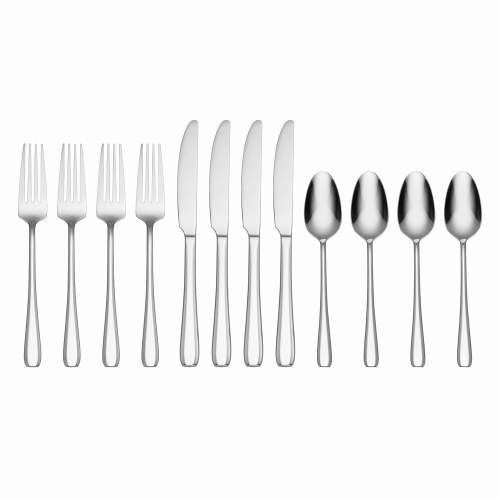 Lenox Oneida Waverly 12 Piece Everyday Flatware Set Metallic, STAINLESS METAL 895273