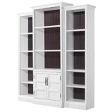 Parker House Shoreham - Effortless White 3 Piece Modular Library Wall Effortless White Acacia Solids / Birch Veneers SHO-3PC-LIB-WALL-EFW