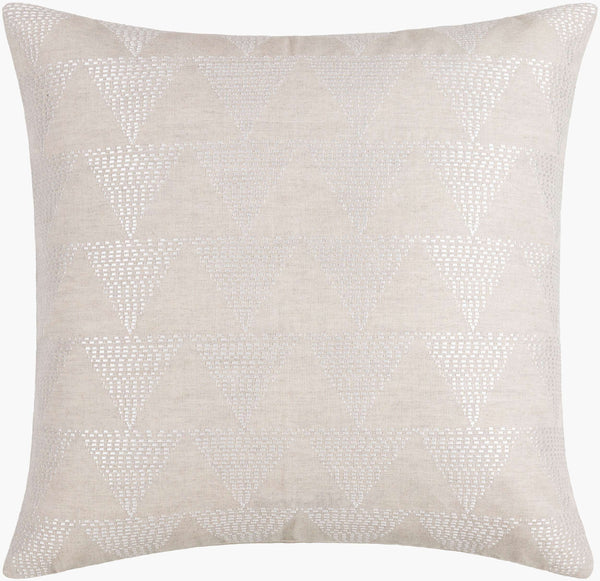 Surya Theodore Accent Pillow - 18"L X 18"W Elegant Linen & Cotton Decor For Timeless Home Charm Beige Linen,Cotton,Linen,Cotton The001-2020p