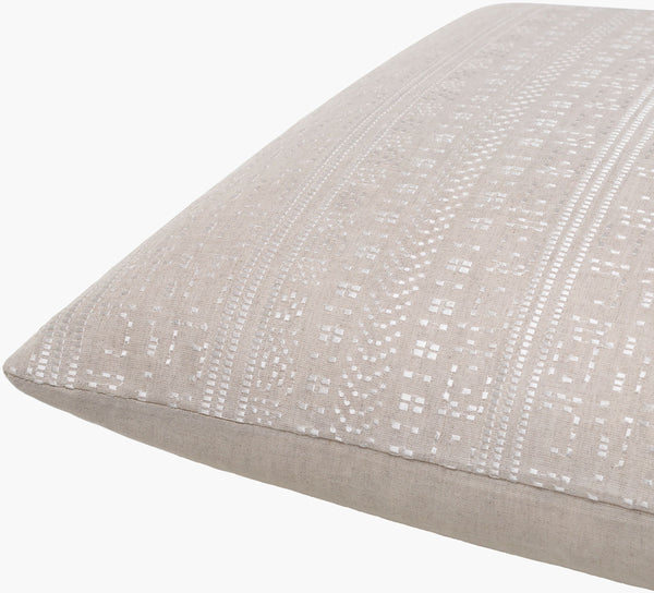 Surya Theodore Accent Pillow - 18"L X 18"W Elegant Linen & Cotton Decor For Timeless Home Charm Beige Linen,Cotton,Linen,Cotton The002-2020p