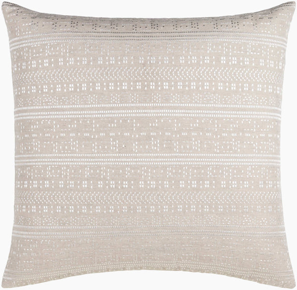 Surya Theodore Accent Pillow - 18"L X 18"W Elegant Linen & Cotton Decor For Timeless Home Charm Beige Linen,Cotton,Linen,Cotton The002-2020p