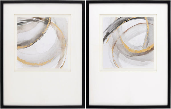 Livabliss Thetis Minimalist Framed Wall Art Slim Low Profile Modern Decor for Living Room THET002-SET