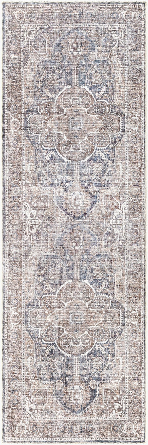 Livabliss Tahmis Flatweave Runner Rug Turkish Traditional Pattern Chenille Hallway Accent Brown, Tan 2'7" x 7'10" THI2700-27710