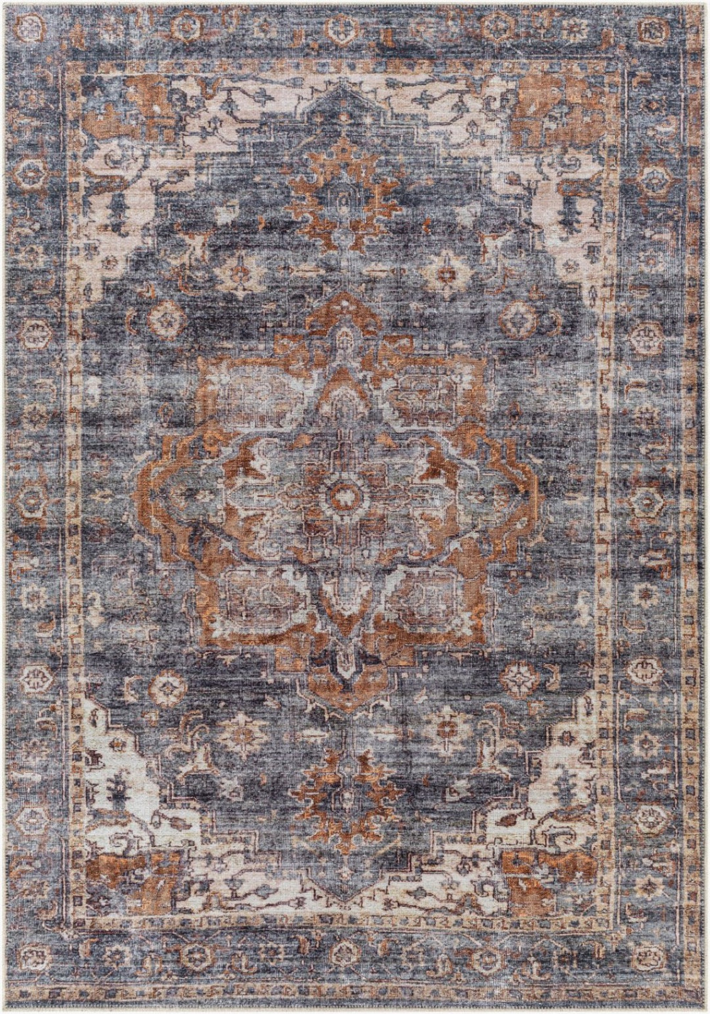 Livabliss Tahmis Chenille Flatweave Area Rug Geometric Transitional Design for Living Rooms Camel, Charcoal 7'10" x 10'2" THI2701-710102