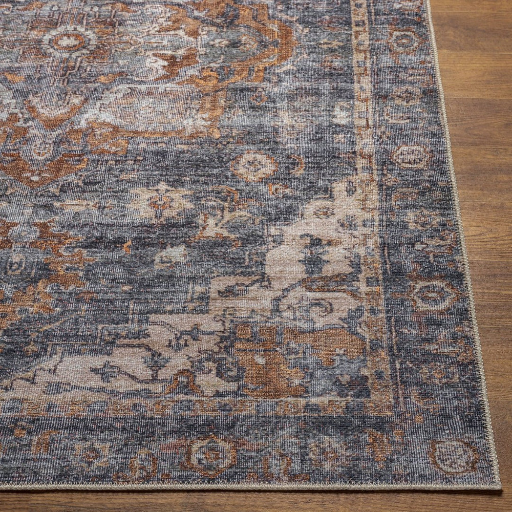 Livabliss Tahmis Chenille Flatweave Area Rug Geometric Transitional Design for Living Rooms Camel, Charcoal 7'10" x 10'2" THI2701-710102