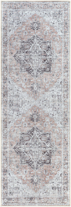 Livabliss Tahmis Traditional Chenille Polyester Accent Rug Soft Entryway Bedside Machine Woven Beige, Charcoal 2'7" x 7'10" THI2702-27710