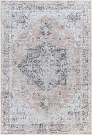 Livabliss Tahmis Traditional Chenille Polyester Accent Rug Soft Entryway Bedside Machine Woven Beige, Charcoal 8'10" x 12' THI2702-81012