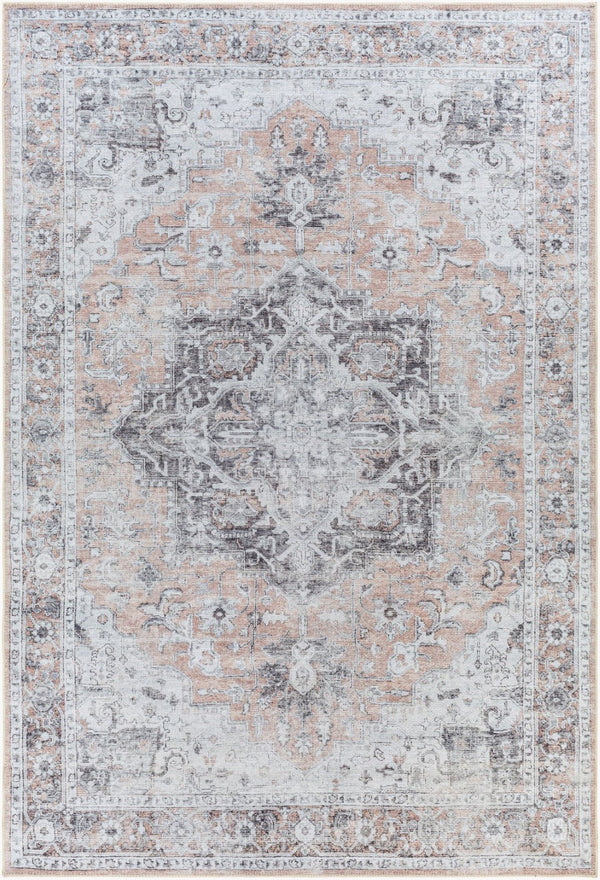 Livabliss Tahmis Traditional Chenille Polyester Accent Rug Soft Entryway Bedside Machine Woven Beige, Charcoal 8'10" x 12' THI2702-81012