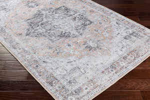 Livabliss Tahmis Traditional Chenille Polyester Accent Rug Soft Entryway Bedside Machine Woven Beige, Charcoal 8'10" x 12' THI2702-81012