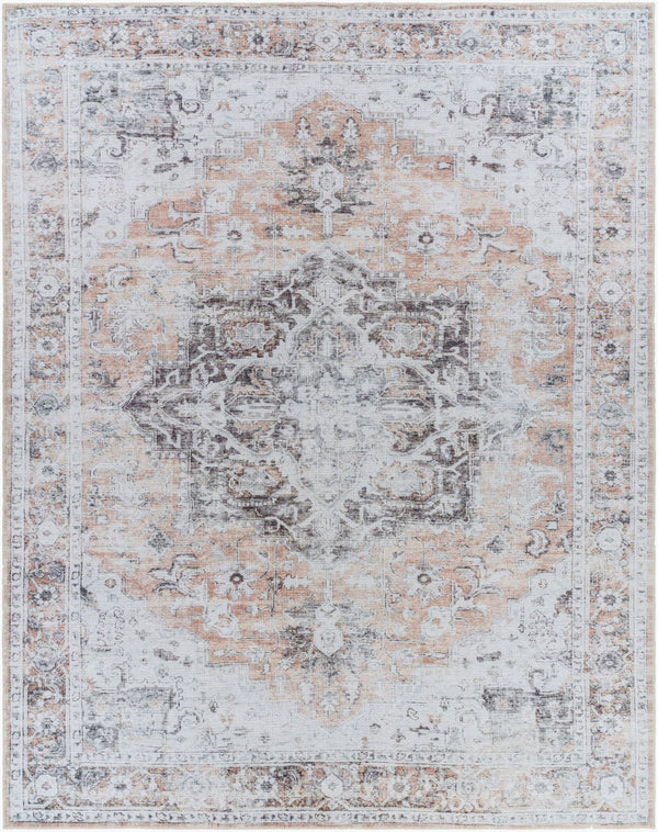 Livabliss Tahmis Traditional Chenille Polyester Accent Rug Soft Entryway Bedside Machine Woven Beige, Charcoal 7'10" x 10'2" THI2702-710102
