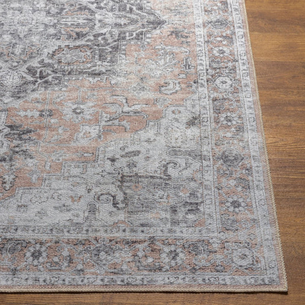 Livabliss Tahmis Traditional Chenille Polyester Accent Rug Soft Entryway Bedside Machine Woven Beige, Charcoal 8'10" x 12' THI2702-81012