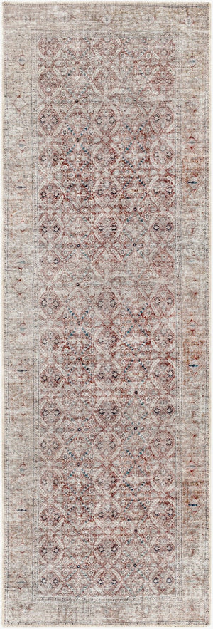 Livabliss Tahmis Turkish Flatweave Runner Rug Chenille Blend Hallway and Entryway Classic Pattern Dark Blue, Rust 2'7" x 7'10" THI2703-27710
