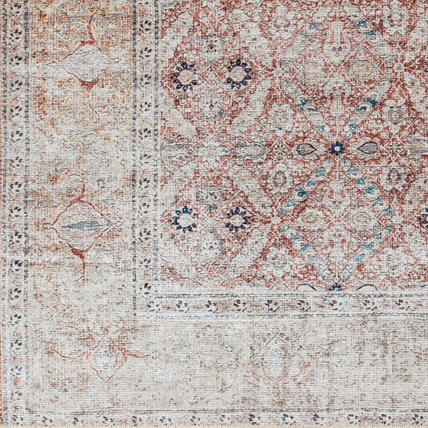 Livabliss Tahmis Turkish Flatweave Runner Rug Chenille Blend Hallway and Entryway Classic Pattern Dark Blue, Rust 8'10" x 12' THI2703-81012