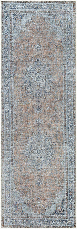 Livabliss Tahmis Turkish Flatweave Runner Rug Chenille Hallway Entryway Traditional Pattern Blue, Slate 2'7" x 7'10" THI2705-27710