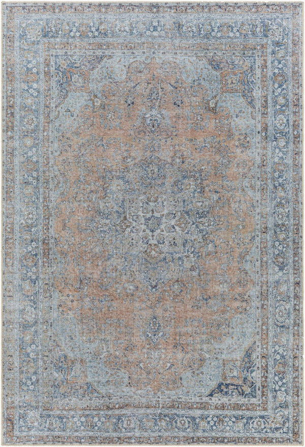 Livabliss Tahmis Turkish Flatweave Runner Rug Chenille Hallway Entryway Traditional Pattern Blue, Slate 5'3" x 7'3" THI2705-5373