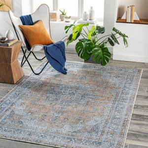 Livabliss Tahmis Turkish Flatweave Runner Rug Chenille Hallway Entryway Traditional Pattern Blue, Slate 5'3" x 7'3" THI2705-5373