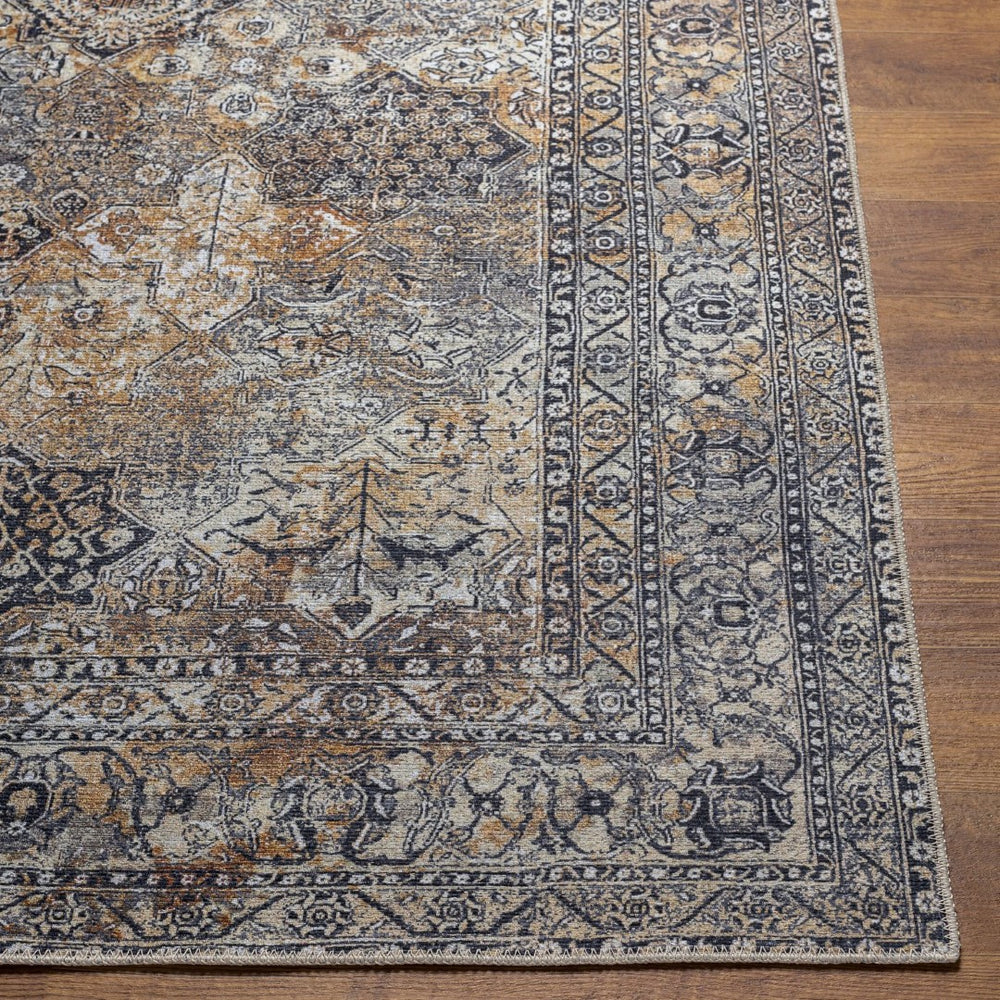 Livabliss Tahmis Flatweave Chenille Polyester Area Rug Traditional Pattern for Living Room Black, Charcoal 7'10" x 10'2" THI2711-710102