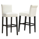 Homelegance By Top-Line Leander Faux Leather High Back Bar Stools (Set of 2) White Rubberwood