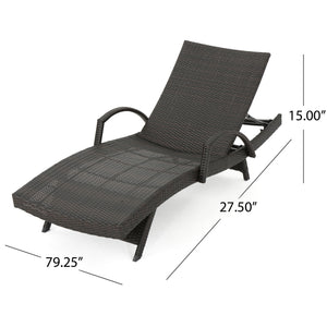 English Elm Christopher Knight Home® - Salem Pe Wicker Chaise Lounge With Adjustable Back, Weather-Resistant Design For Ultimate Comfort 52005.00ARM