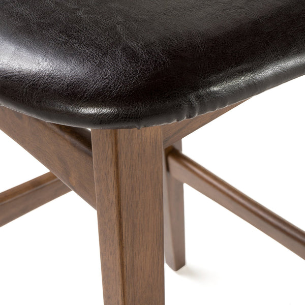English Elm Christopher Knight Home® - BAR STOOL Stylish Fabric Seat with Small Backrest and Wood Finish, Supportive Comfort for Home Bar Dark Brown 58919.00DBN