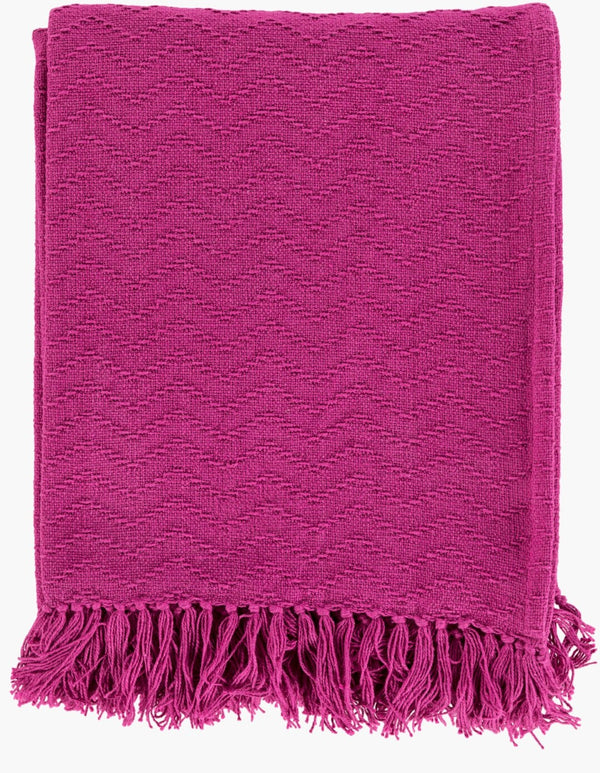 Livabliss Thelma Woven Cotton Throw Blanket with Fringe Edge for Sofa or Bed Casual Accent THM6004-5060