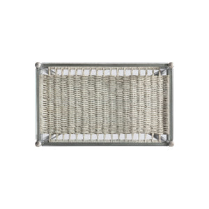 Bernhardt Bernhardt Kendo Accent Table With Tempered Glass Top, Woven Abaca Shelf & Graphite Steel Frame 328122