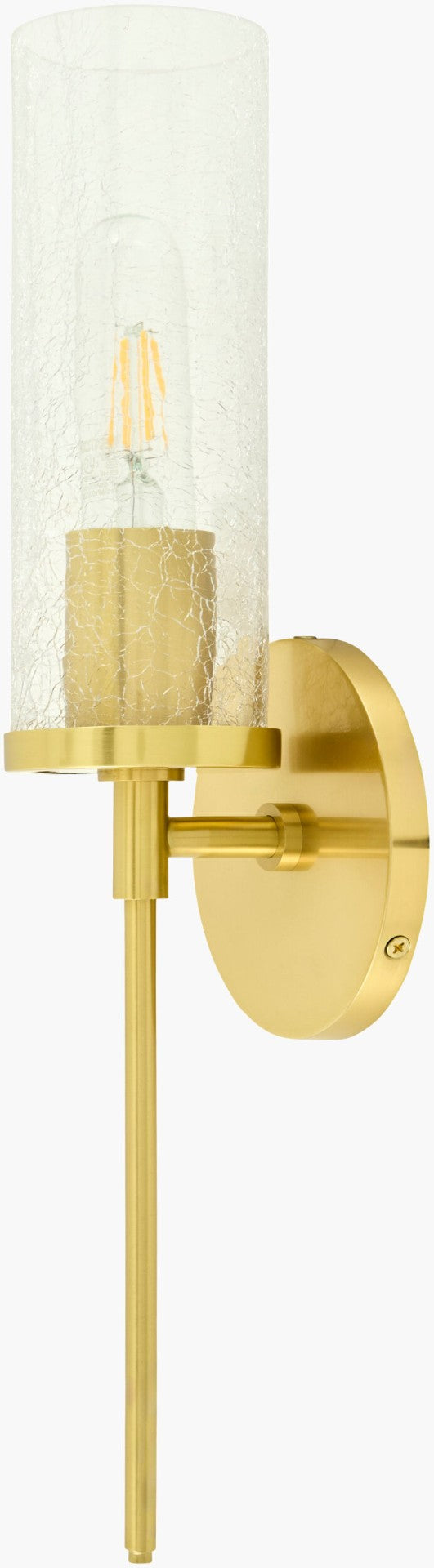 Surya Thaline Art Deco Metal Glass Wall Sconce Ambient Lighting for Bedroom or Entryway THN-001