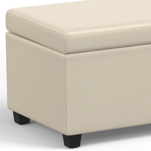 English Elm Avalon Extra Large Storage Ottoman Bench - Versatile Satin Cream Seat With Child-Safe Hinge B136P158654