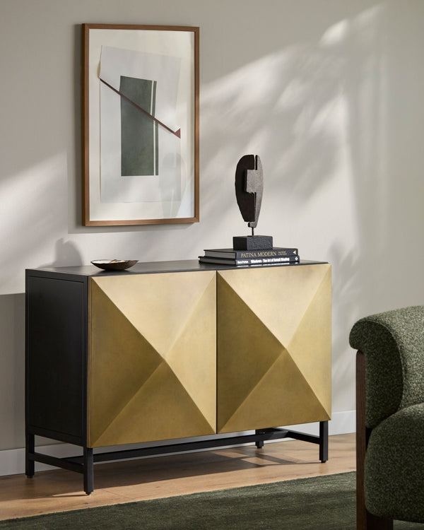 Surya Theano Low Profile Accent Cabinet Minimalist Storage for Entryway or Living Room THNO001-294121