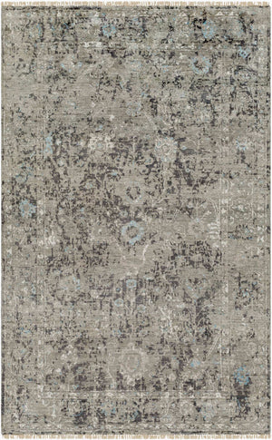 Surya Theodora 10' X 14' Handmade Viscose Rug - Soft, Durable, Stylish Fringe Design For Any Space Charcoal Viscose Tho3011-46