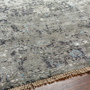 Surya Theodora 10' X 14' Handmade Viscose Rug - Soft, Durable, Stylish Fringe Design For Any Space Charcoal Viscose Tho3011-268