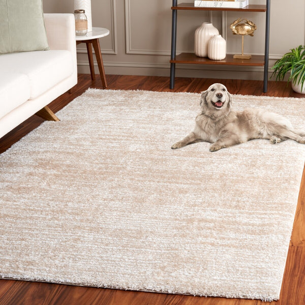 Safavieh Tahoe Shag 653 Power Loomed 60% Polypropylene, Jute 40% Shag Rug Ivory / Gold THO653D-9
