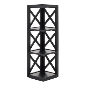 Homelegance By Top-Line Julius X-Frame 3-Shelf Bookcase Black Rubberwood