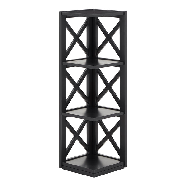 Homelegance By Top-Line Julius X-Frame 3-Shelf Bookcase Black Rubberwood