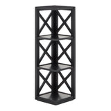 Homelegance By Top-Line Julius X-Frame 3-Shelf Bookcase Black Rubberwood