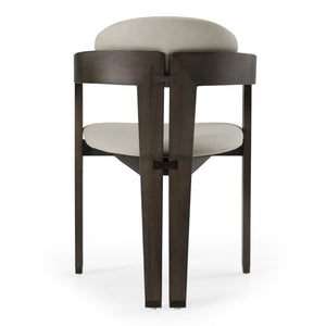 VIG Furniture Thorne Solid-Wood Arm Dining Chair In Two-Tone Light Grey Leatherette And Dark Grey Finish, 31.5" VGCS-ACH-21087