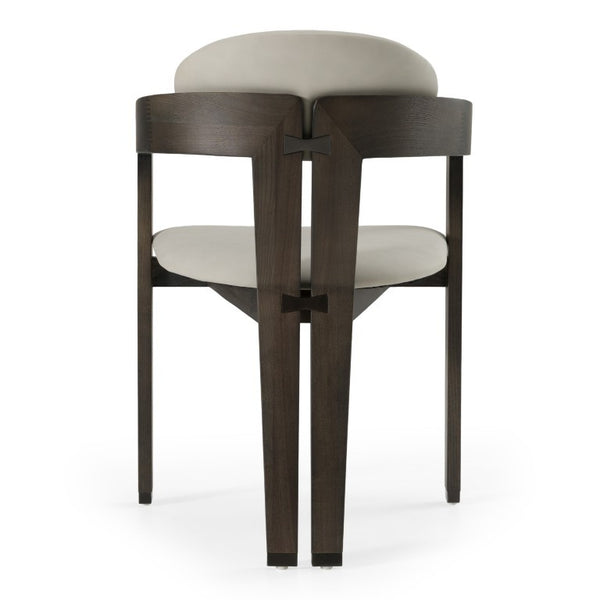VIG Furniture Thorne Solid-Wood Arm Dining Chair In Two-Tone Light Grey Leatherette And Dark Grey Finish, 31.5" VGCS-ACH-21087