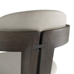 VIG Furniture Thorne Solid-Wood Arm Dining Chair In Two-Tone Light Grey Leatherette And Dark Grey Finish, 31.5" VGCS-ACH-21087