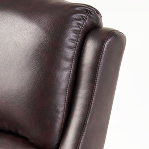 English Elm Christopher Knight Home® - Fabric Burgundy Recliner Chair Mid-Century PU Leather Pushback Sofa with Tufted Cushion, Compact Comfort 57574.00BDY
