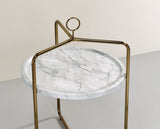 Steve Silver Miro Side Table [White/Gold] MR200EG