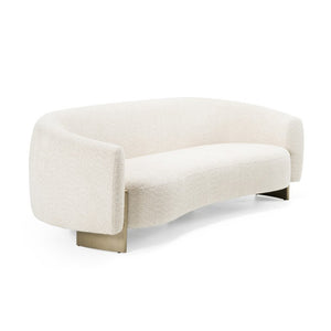 VIG Furniture Thrive Beige Fabric Sofa With Antique Brass Legs — Modern 3-Seater, Durable Frame, Tailored Comfort VGFA-SF2012