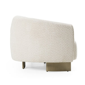 VIG Furniture Thrive Beige Fabric Sofa With Antique Brass Legs — Modern 3-Seater, Durable Frame, Tailored Comfort VGFA-SF2012