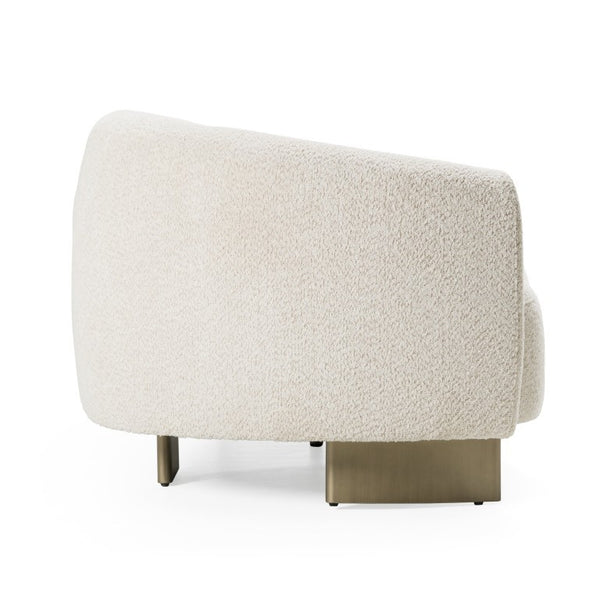 VIG Furniture Thrive Beige Fabric Sofa With Antique Brass Legs — Modern 3-Seater, Durable Frame, Tailored Comfort VGFA-SF2012