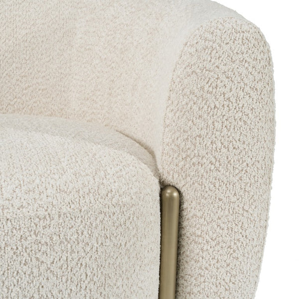 VIG Furniture Thrive Beige Fabric Sofa With Antique Brass Legs — Modern 3-Seater, Durable Frame, Tailored Comfort VGFA-SF2012