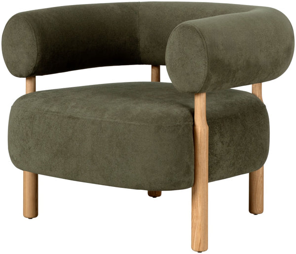 Surya Thorne Low Profile Accent Chair with Ash Wood Base and Memory Foam Seat Cushion THRN001-283533